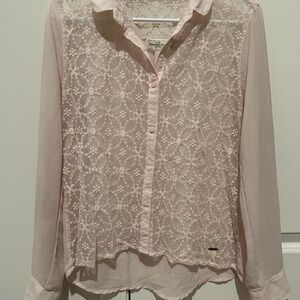 Abercrombie & Fitch Lace Blouse - Light Pink